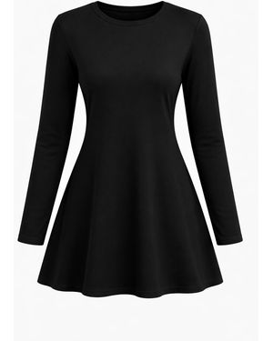 LEAFLETIC Tunika Long Sleeve Crew Neck Tunic - Schwarz