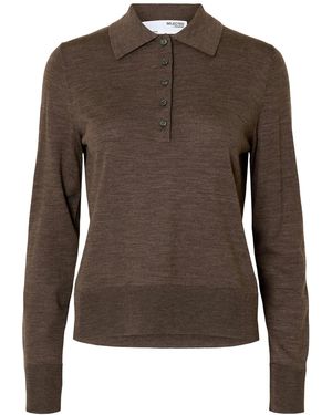 SELECTED Pullover Slfthea - Braun