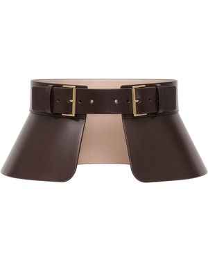 Haute Cuir Gürtel Peplum Corset Belt - Braun