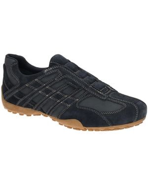 Geox Hausschuh Snake Slipper Schuhe Dunkelblau Velour Nubuck U56Mnb