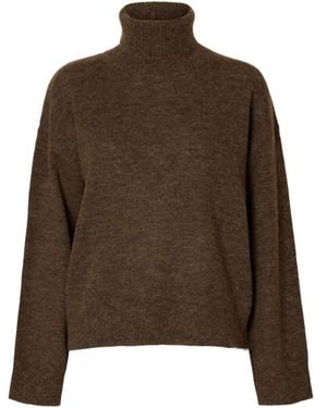 SELECTED Pullover Slflulu - Braun