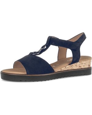 Gabor Genua Keilsandalette Sommerschuh, Komfortschuh in Weite G (weit) - Blau