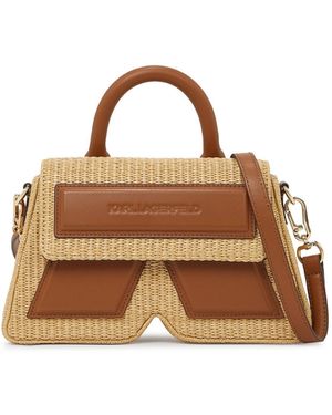 KARL LAGERFELD Ikon K Gewebte Tasche Mit Tragegriff Oben, Damen, Größe - Braun