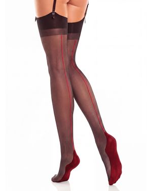 GLAMORY Halterlose Strümpfe Delight 20 - Rot
