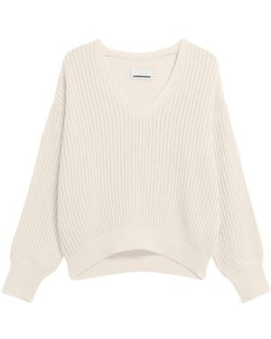 ARMEDANGELS Pullover Rabeaa Crochet Lino - Weiß