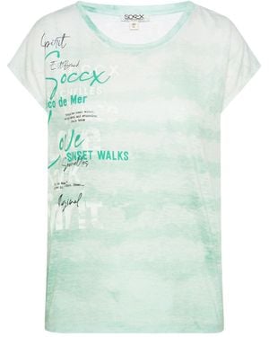 SOCCX Shirt Mit Ausbrenner-Und Farb-Effekten - Grün