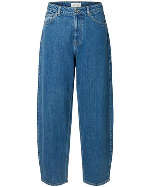 SELECTED Jeans Slwbarrel Bea-Kori - Blau
