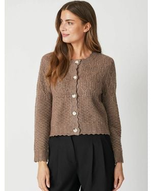 co'couture Cocouture Strickjacke Pointellecc - Braun