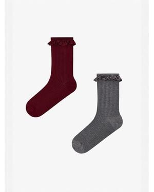 Penti Socken Schicke Doppelte Spitzensocken - Rot