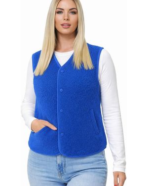 Worldclassca Weste Damen Kurze Kuschel Weste - Blau