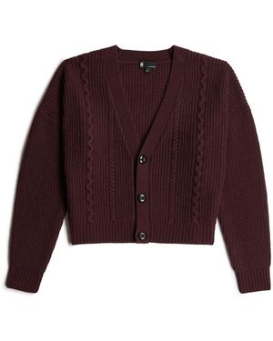 G-Star Cable Cropped Cardigan - Rot