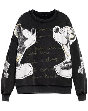 Desigual Sweatshirt Mickey And Minnie Mouse - Schwarz