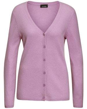 Goldner Strickjacke - Pink