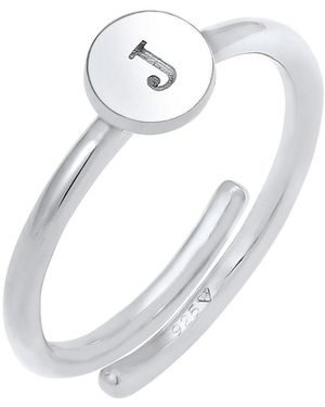 Elli Jewelry Ring Initial, Buchstabe - Mettallic
