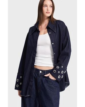 its basic Its Basic Oversizeshirt Straight Denim Shirt - Blau