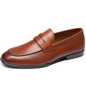 Bruno Marc Slipper Herren Echtleder Loafer Elegante Slip-On Business Schuhe Für Anzug & Büro - Braun