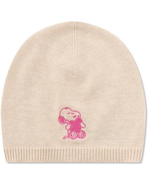 Codello Strickmütze Beanie Snoopy-Stickerei - Natur