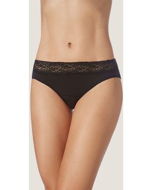 Zd - Zero Defects Panty Diana Lace Mid Waist Soy Fiber - Schwarz
