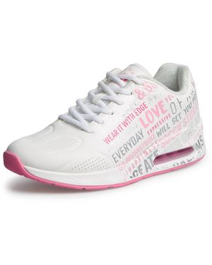 SOCCX Air Cushion Sneaker Mit Wording Print - Weiß