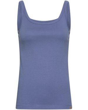 Camel Active Figurbetontes Top Aus Reiner Baumwolle - Blau