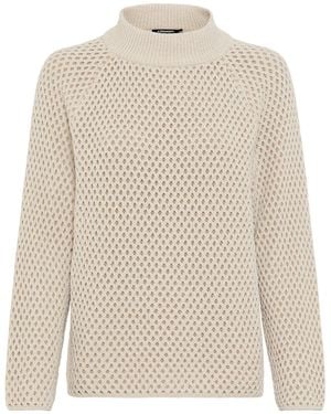 Olsen Pullover, Gerade Geschnitten, Weicher, Wärmender Materialmix - Weiß