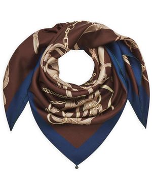 Codello Schal Seidentuch Mit Gürtel- Und Ketten-Motiven - Blau