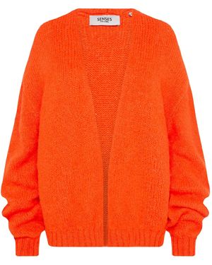 SENSES.THE LABEL Flauschiger, Offener Kurz-Cardigan Kh:Ea - Orange
