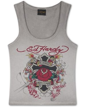 Ed Hardy Top - Grau