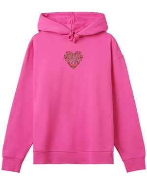 F4NT4STIC Hoodie 'Blumen Herz Bestickt' - Pink