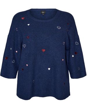 Zizzi Pullover Msunny Heart - Blau