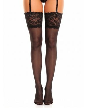 GLAMORY Halterlose Strümpfe Luxury 20 - Schwarz