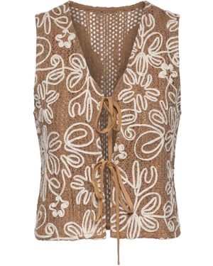 Ombre Strickweste - Natur
