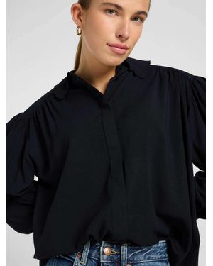 Lee Jeans Bluse Statement Collar Shirt - Blau