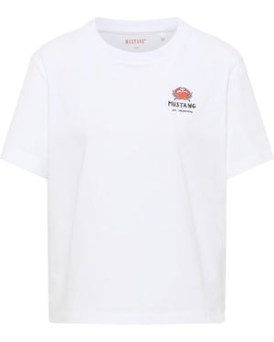 Mustang T-Shirt - Weiß