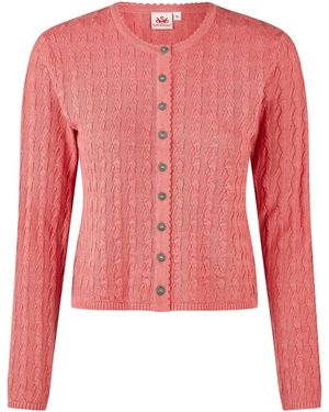 Spieth & Wensky Trachtenstrickjacke Hummeltal Mit Zopfmuster - Pink