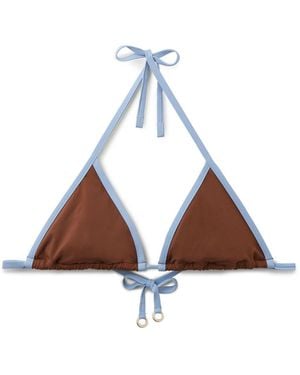 Calzedonia Triangle Bikini Top Bicolor Piping - Weiß