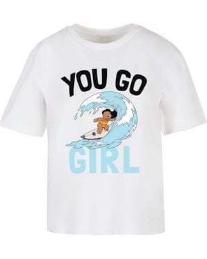 Merchcode Shirt Lilo & Stitch You Go Girl - Blau