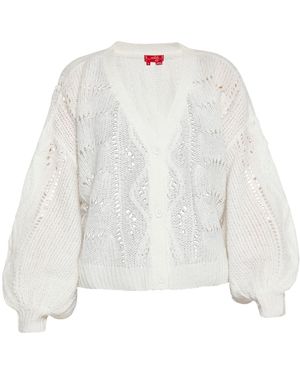 swirly Strickjacke - Weiß