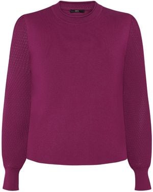 Zero Feinstrickpullover Mit Puffärmeln - Lila