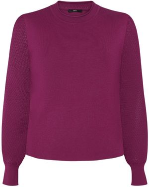 Zero Feinstrickpullover Mit Puffärmeln - Lila