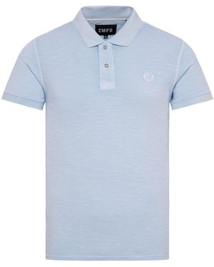 CMPD Poloshirt Kurzarm Aus Pikee Slub - Blau