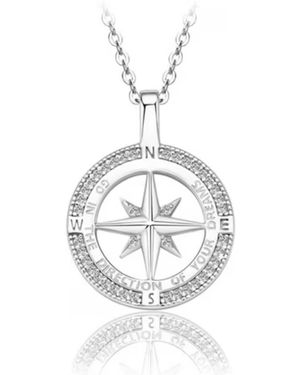 ROUGEMONT Jewellery Kette Funkelnde Kompass Halskette Glücksbringer 45Cm - Weiß