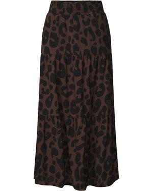 Street One Maxi-Rock Mit Volants Und Print - Schwarz