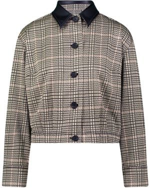 Zero Karo-Jacke Mit Knopfleiste - Braun