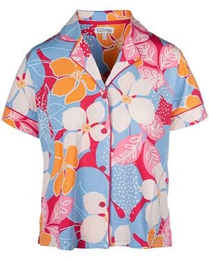 Pj Salvage Pyjamaoberteil Tropical Dreams - Weiß