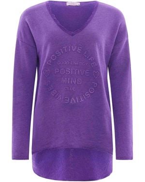Zwillingsherz Sweatshirt 'Positive Mind' - Lila