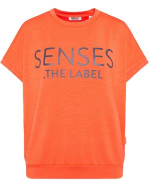 SENSES.THE LABEL Kurzarm-Sweatshirt Se:L Aus Scuba Mit Logo - Orange