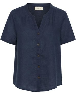 Cream Shirt 'Bellis' - Blau
