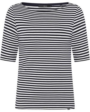 Zero Ringelshirt Mit U-Boot Ausschnitt - Schwarz