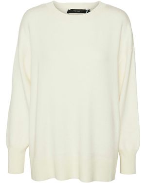 Vero Moda Rundhalspullover VMNancy (1-tlg) Plain/ohne Details - Weiß